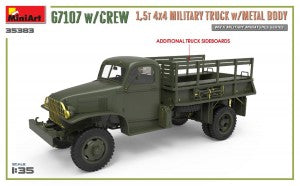 MiniArt 1/35 G7107 1½-ton 4X4 Cargo Truck w/Metal Body, w/Crew (35383)