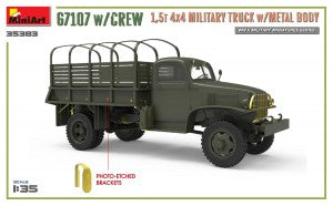MiniArt 1/35 G7107 1½-ton 4X4 Cargo Truck w/Metal Body, w/Crew (35383)