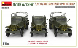 MiniArt 1/35 G7107 1½-ton 4X4 Cargo Truck w/Metal Body, w/Crew (35383)