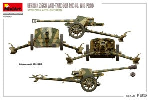 MiniArt 1/35 German 7.5cm Anti-Tank Gun PAK 40, Mid. Prod. with field artillery crew (35400)