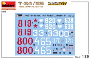 MiniArt 1/35 T-34/85 Mod. 1945 Plant 112 Interior kit (37065)