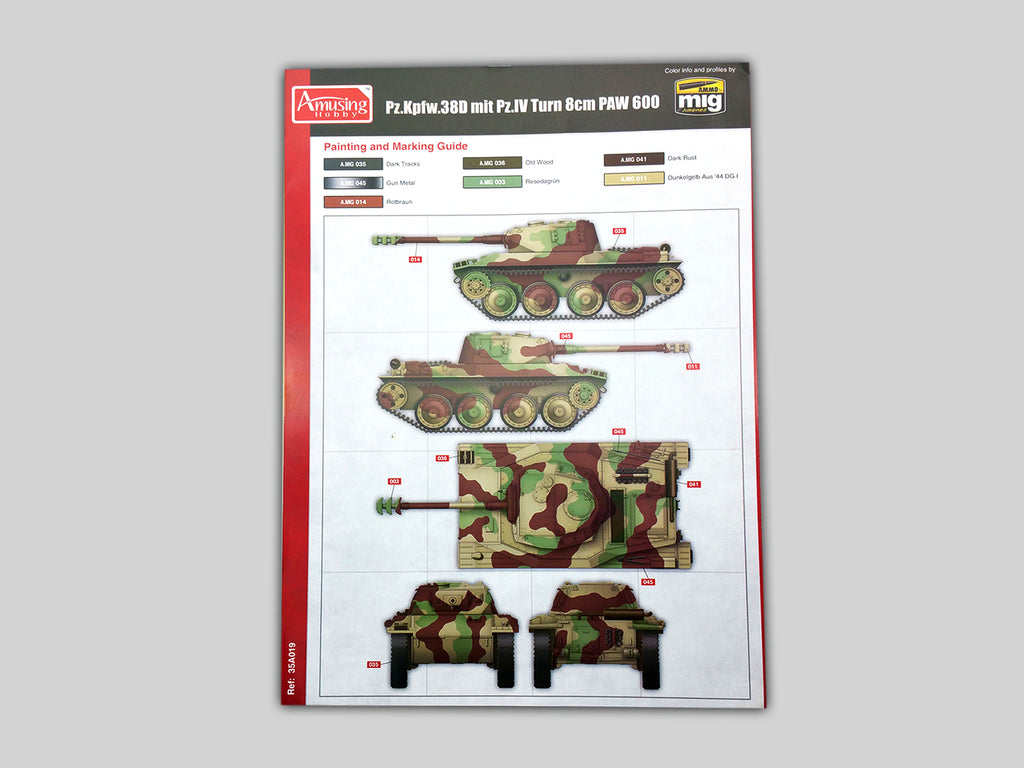 Amusing Hobby 1/35 Pz.Kpfw.38D mit Pz.IV Turn 8cm PAW 600 (35A019)