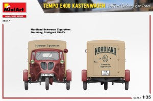 MiniArt 1/35 Tempo E400 Kastenwagen 3-Wheel Delivery Box Truck (38047)