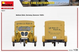 MiniArt 1/35 Tempo E400 Kastenwagen 3-Wheel Delivery Box Truck (38047)