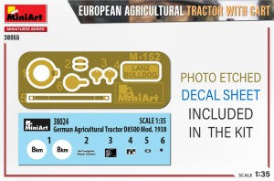 MiniArt 1/35 European Agricultural Tractor with Cart (38055)