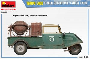 MiniArt 1/35 Tempo E 400 Stahlblechpritsche 3-Wheel Truck (38059)