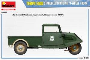 MiniArt 1/35 Tempo E 400 Stahlblechpritsche 3-Wheel Truck (38059)