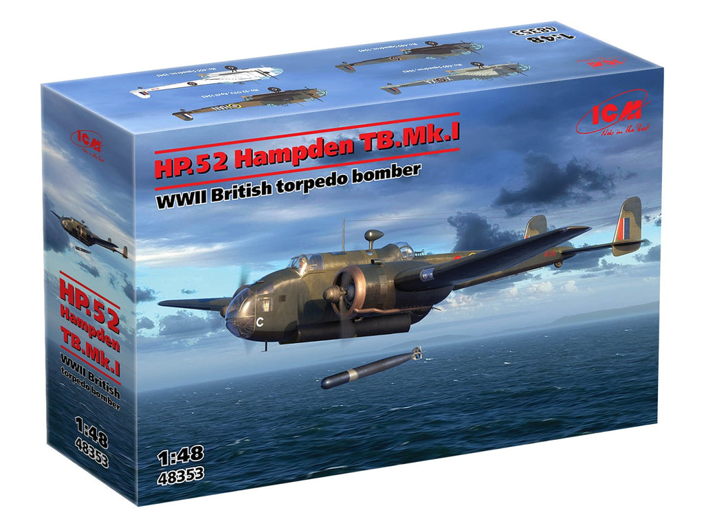 ICM 1/48 HP.52 Hampden TB MK. I WW II British Torpedo Bomber (48353)