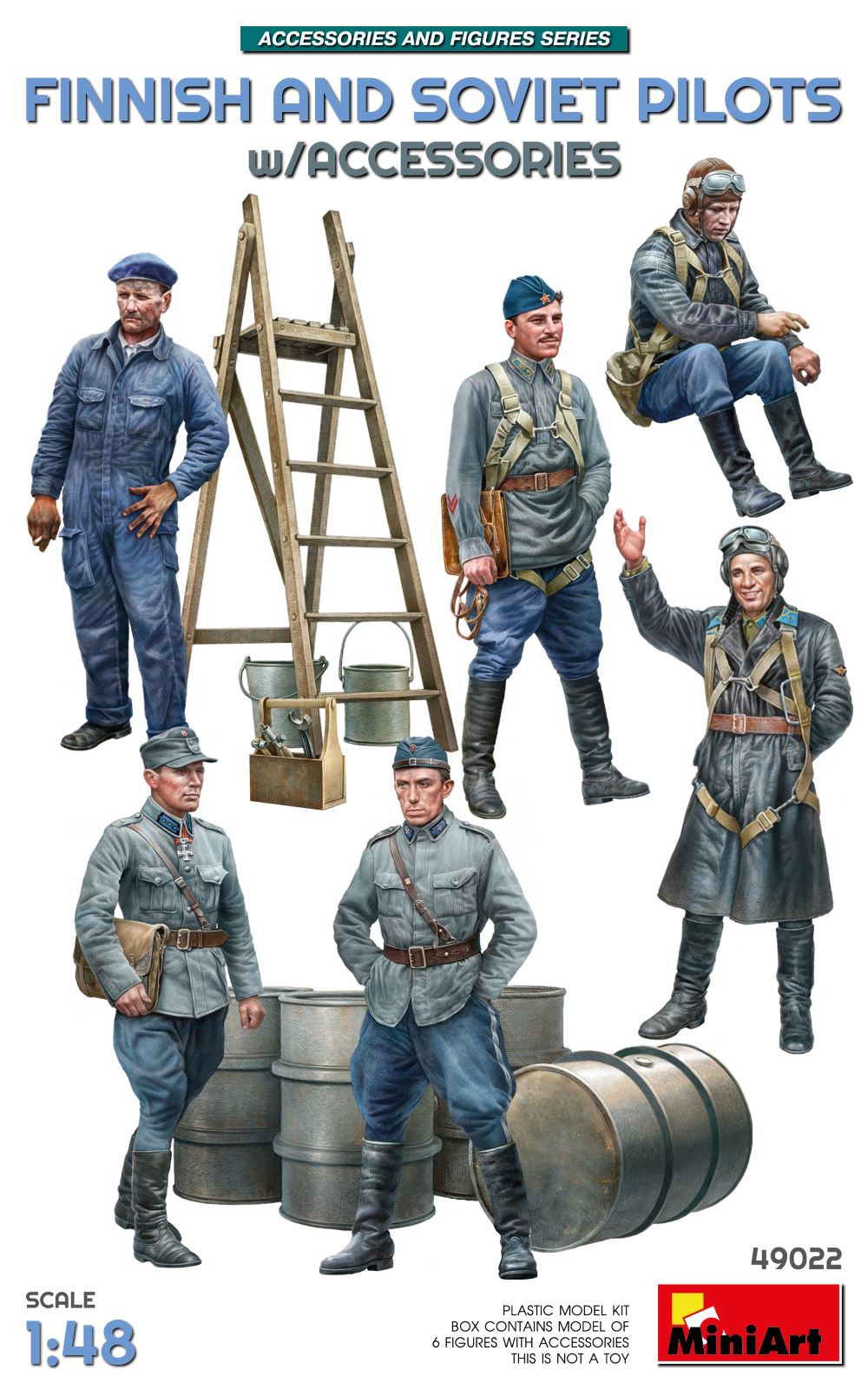 MiniArt 1/48 Finnish And Soviet Pilots w/ Accessories (49022)