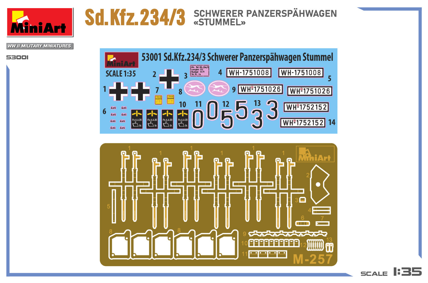 MiniArt 1/35 Sd.Kfz.234/3 Schwerer Panzerspähwagen «Stummel» (53001)