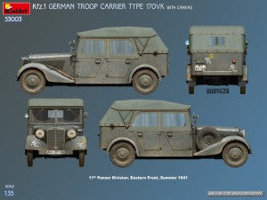 MiniArt 1/35 Kfz.1 German Troop Carrier Type 170VK w/ canvas (53003)