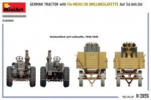 MiniArt 1/35 German Tractor with Fla-MG151/20 Drillingslafette auf Sd.Anh.Ost (53008)