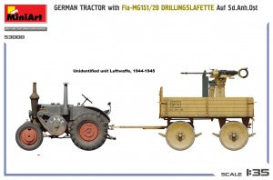 MiniArt 1/35 German Tractor with Fla-MG151/20 Drillingslafette auf Sd.Anh.Ost (53008)