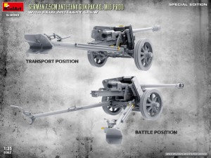 MiniArt 1/35 German 7.5cm Anti-Tank Gun PaK 40. Mid Prod w/ Artillery Crew Special Edition (53010)