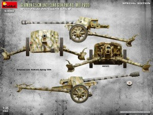MiniArt 1/35 German 7.5cm Anti-Tank Gun PaK 40. Mid Prod w/ Artillery Crew Special Edition (53010)