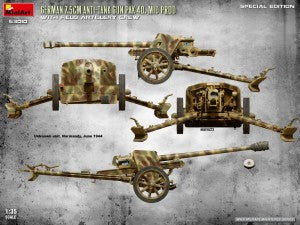 MiniArt 1/35 German 7.5cm Anti-Tank Gun PaK 40. Mid Prod w/ Artillery Crew Special Edition (53010)