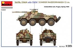 MiniArt 1/35 Sd.Kfz. 234/4 w/CREW Schwerer Panzerspähwagen 7,5 cm. (53014)