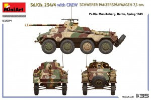 MiniArt 1/35 Sd.Kfz. 234/4 w/CREW Schwerer Panzerspähwagen 7,5 cm. (53014)
