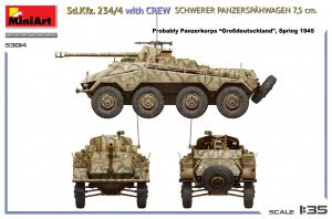 MiniArt 1/35 Sd.Kfz. 234/4 w/CREW Schwerer Panzerspähwagen 7,5 cm. (53014)