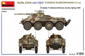 MiniArt 1/35 Sd.Kfz. 234/4 w/CREW Schwerer Panzerspähwagen 7,5 cm. (53014)
