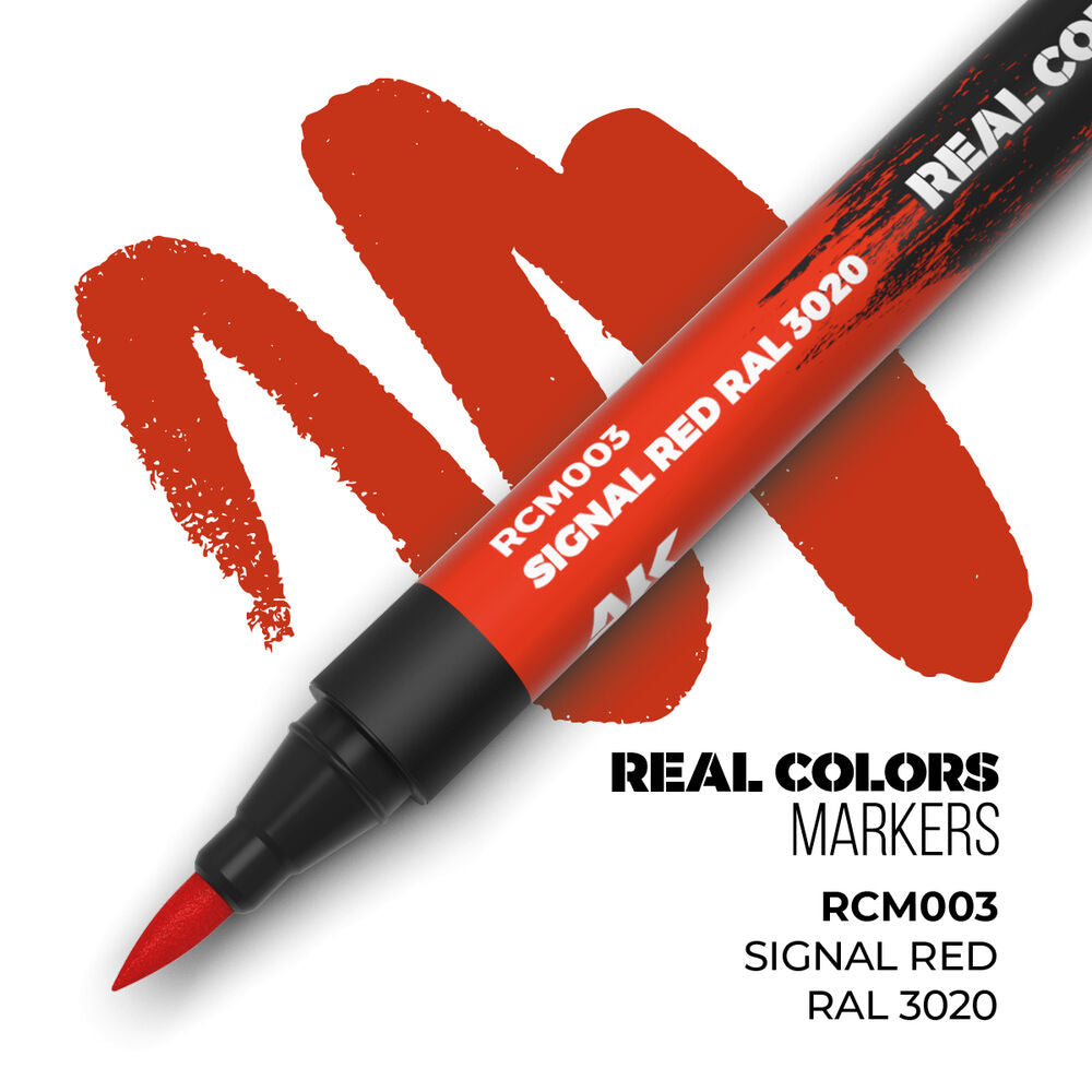 AK Real Colour Marker Paint Pen Signal Red RAL 3020 (AK-RCM003) — by AK Interactive — New — Acrylic Paint, Scale Modelling — image 1 of 2
