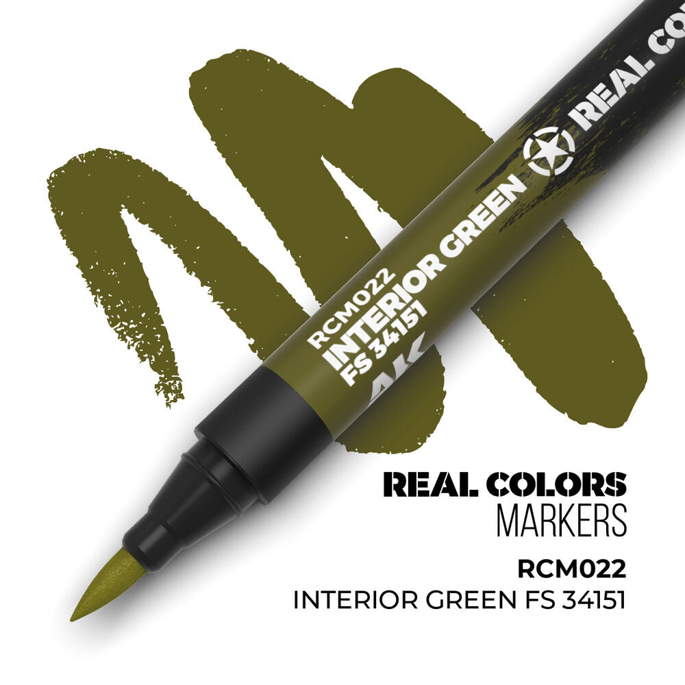 AK Real Colour Marker Paint Pen Interior Green FS 34151 (AK-RCM022) — by AK Interactive — New — Acrylic Paint, Scale Modelling — image 1 of 2