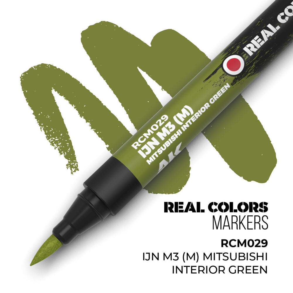 AK Real Colour Marker Paint Pen IJN M3 (M) Mitsubishi Interior Green (AK-RCM029) — by AK Interactive — New — Acrylic Paint, Scale Modelling — image 1 of 2