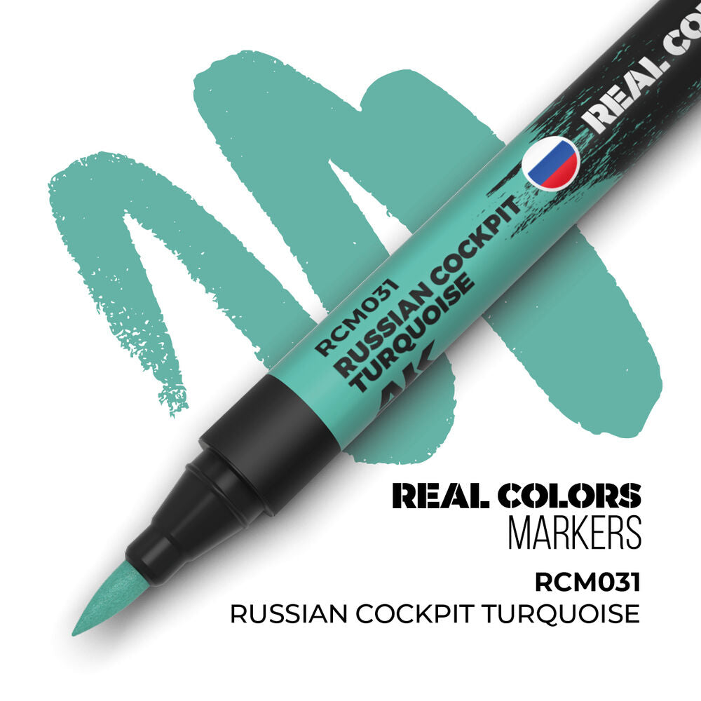 AK Real Colour Marker Paint Pen Russian Cockpit Turquoise (AK-RCM031) — by AK Interactive — New — Acrylic Paint, Scale Modelling — image 1 of 2