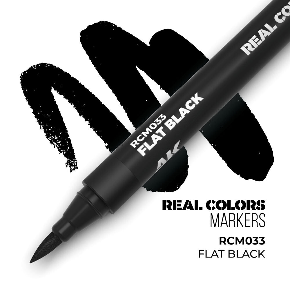 AK Real Colour Marker Paint Pen Flat Black (AK-RCM033) — by AK Interactive — New — Acrylic Paint, Scale Modelling — image 1 of 2