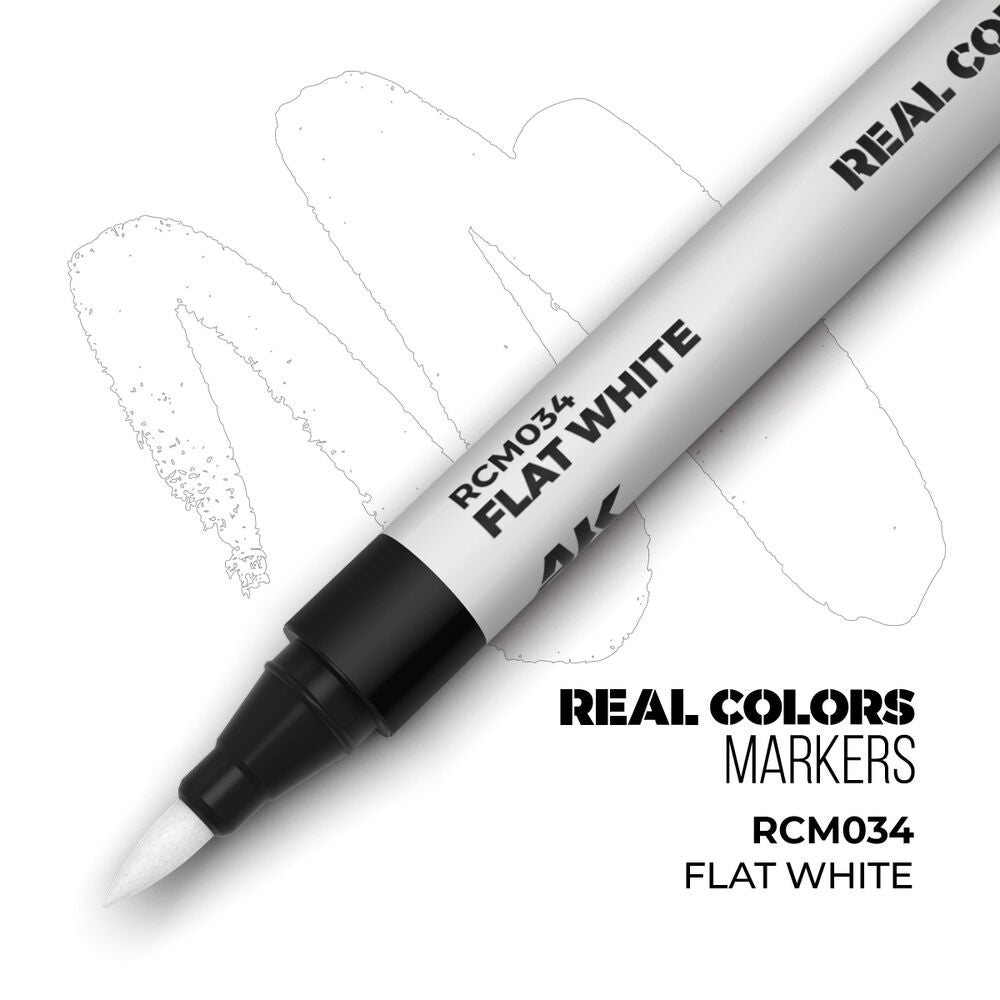 AK Real Colour Marker Paint Pen Flat White (AK-RCM034) — by AK Interactive — New — Acrylic Paint, Scale Modelling — image 1 of 2