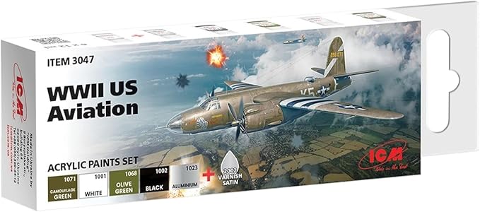 ICM Acrylic Paint Set of 6 Paints WWII US Aviation (3047)