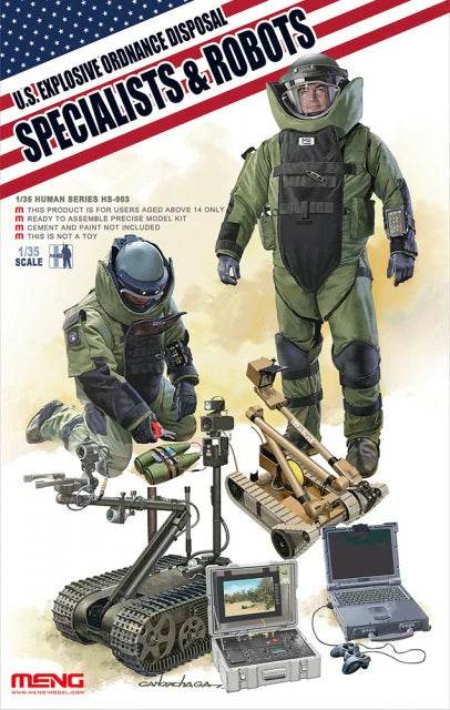 MiniArt 1/35 U.S. Explosive Ordnance Disposal Specialists & Robots (2 figures and 2 robots) (HS-003)