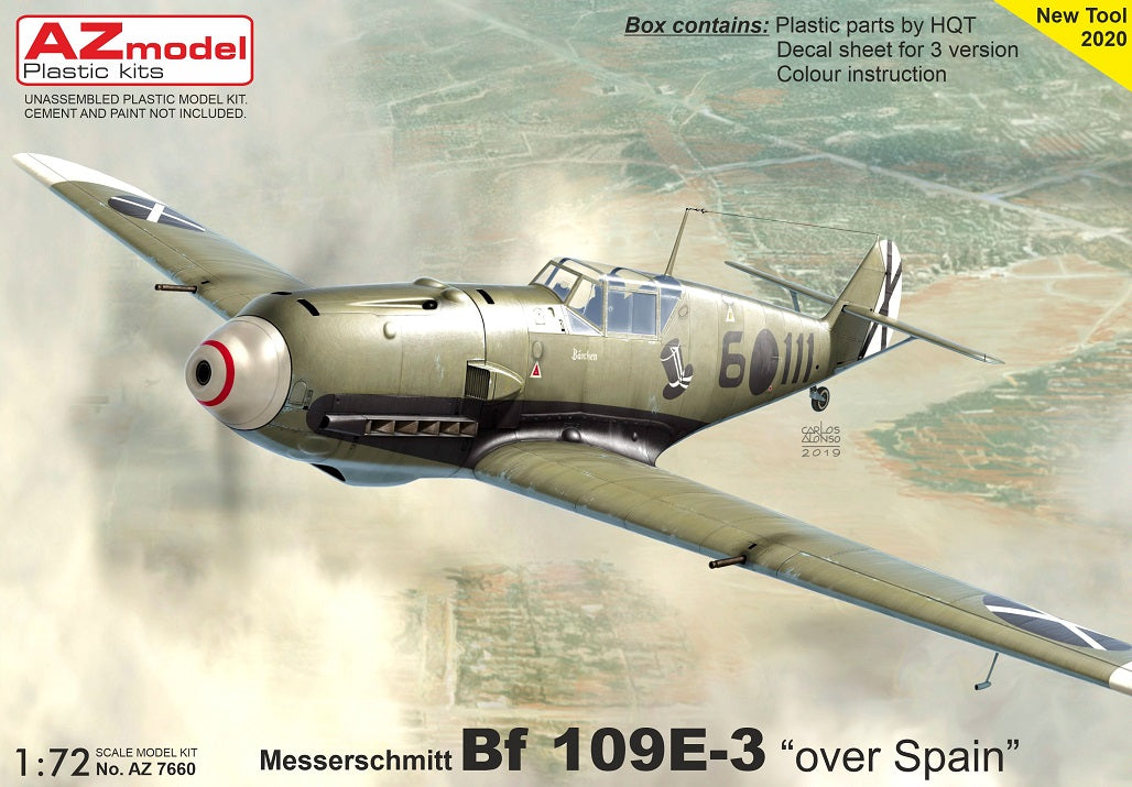 AZmodel 1/72 Messerschmitt Bf 109E-3 „Over Spain“ (AZ 7660) — New — Aircraft, Military