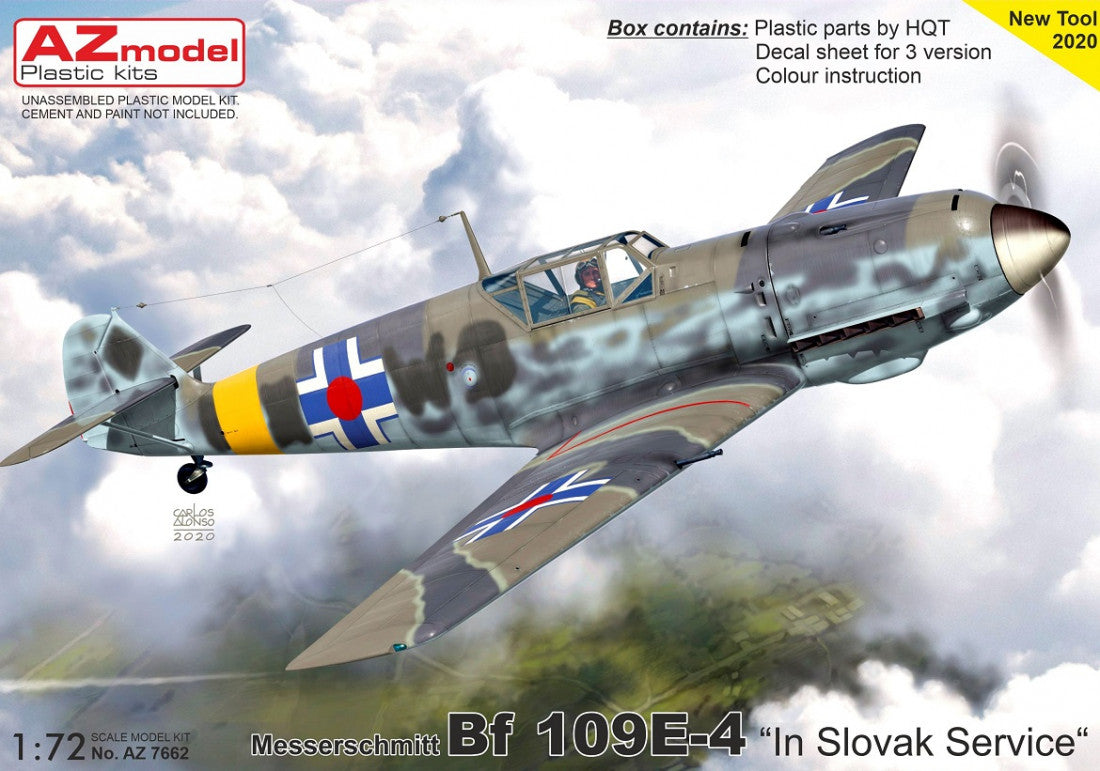 AZmodel 1/72 Messerschmitt Bf 109E-4 „In Slovak Service“ (AZ 7662) — New — Aircraft, Military
