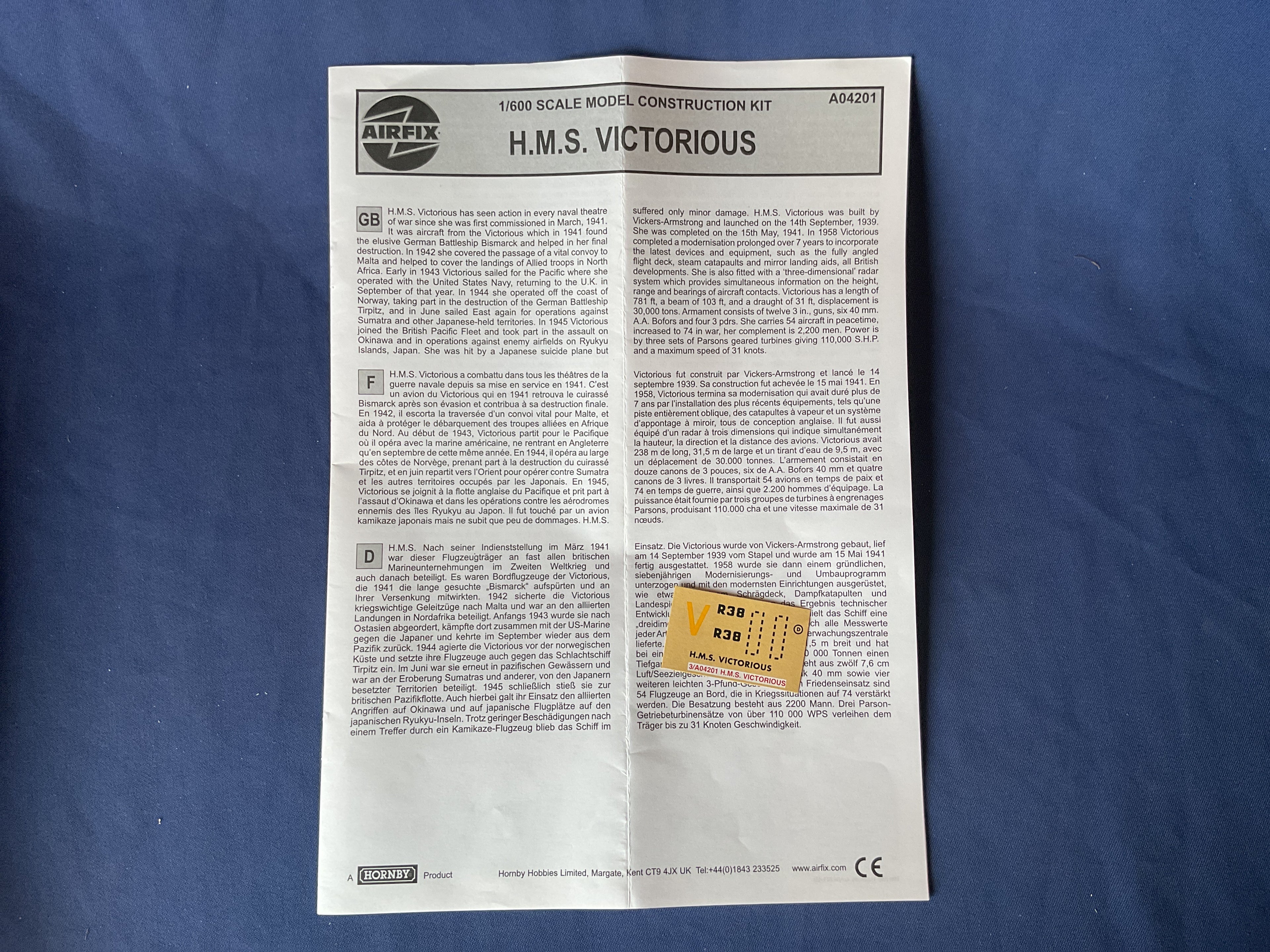 Airfix 1/600 HMS Victorious (A04201)