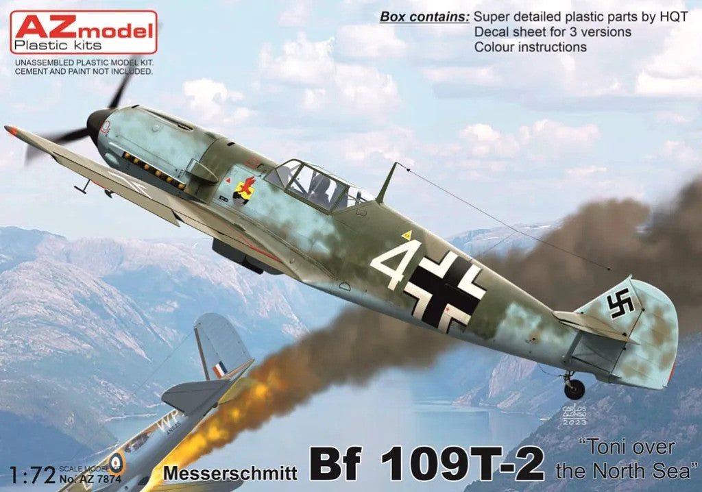 AZmodel 1/72 Bf 109T-2 Toni over the North Sea (AZ 7874) — New — Aircraft, Military