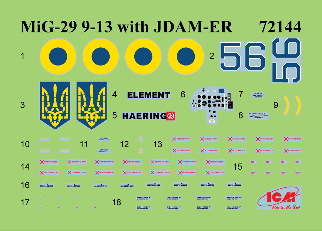 ICM 1/72 MiG-29 of Ukrainian Air Force with JDAM-ER bombs (72144)