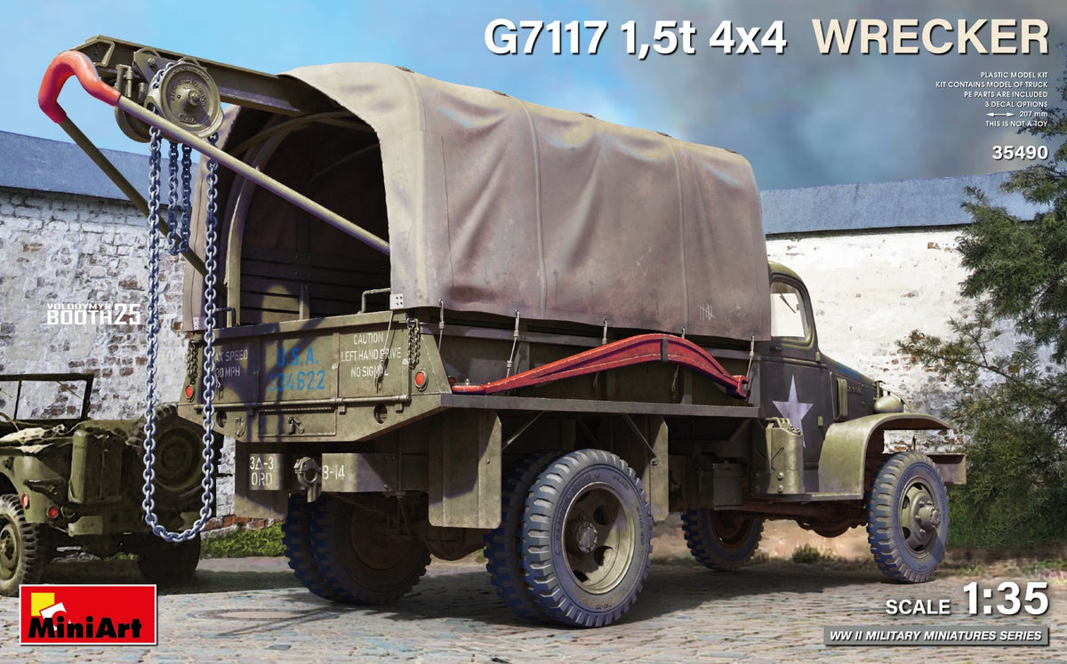 MiniArt 1/35 G7117 1,5T 4x4 WRECKER (35490) — New — Military, Military Vehicles