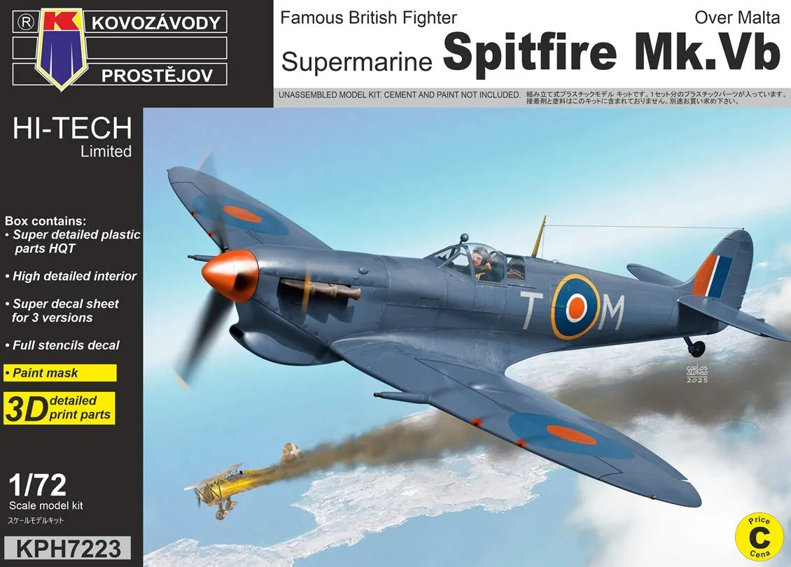 KP Models 1/72 Spitfire Mk.Vb Over Malta Hi-Tech (KPH7223) — New — Aircraft, Military