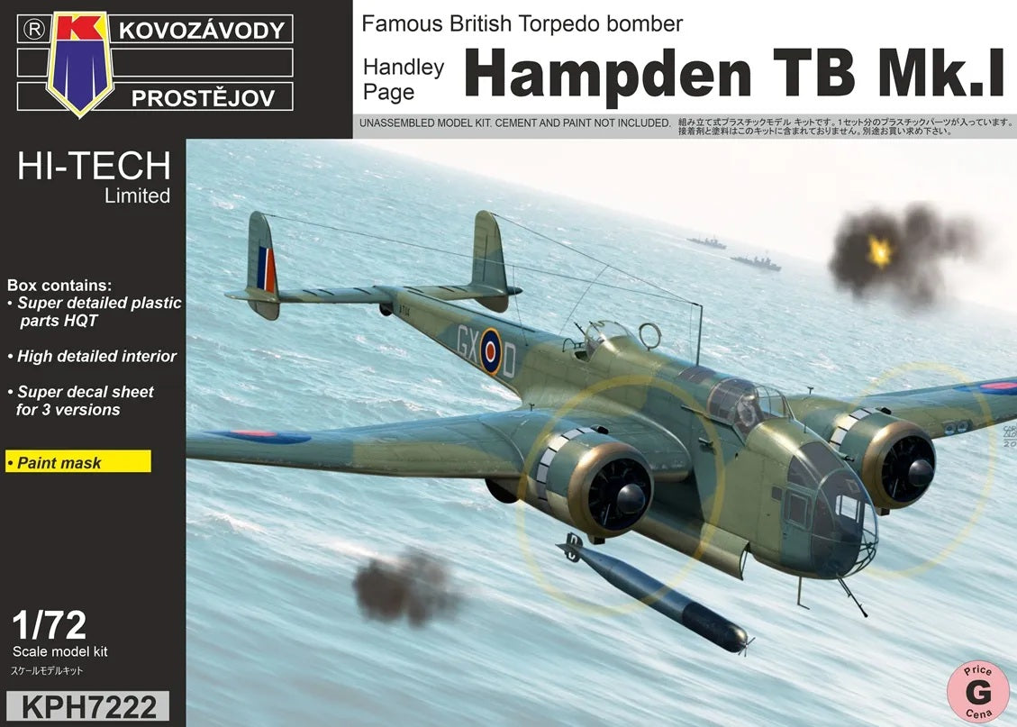 KP Models 1/72 Handley Page Hampden TB Mk.I (Hi-Tech) (KPH7222) — New — Aircraft, Military