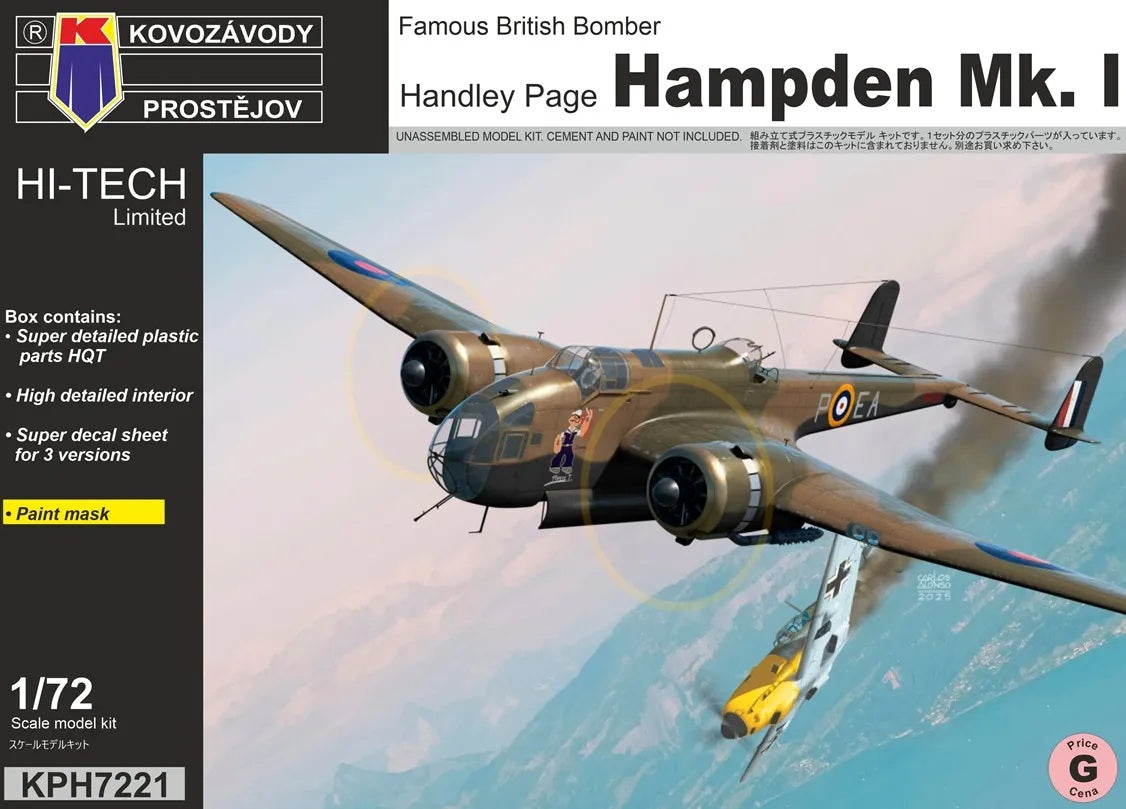 KP Models 1/72 Handley Page Hampden Mk.I (Hi-Tech) (KPH7221) — New — Aircraft, Military