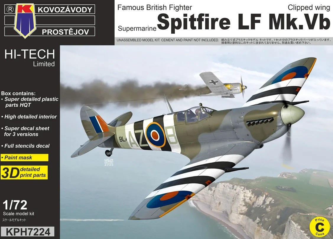 KP Models 1/72 Spitfire LF Mk.Vb Clipped Wing Hi-Tech (KPH7224) — New — Aircraft, Military