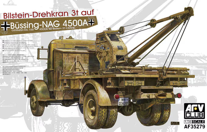 AFV Club 1/35 German Bilstein-Drehkran 3t auf Büssing-NAG 4500A early Kfz. 100 4500A w/Bilstein 3T Crane (AF35279)