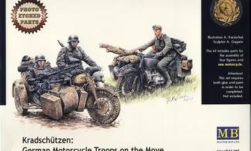 Master Box Ltd 1/35 Kradschützen: German Motorcycle Troops on the Move with four figures (MB3548F)