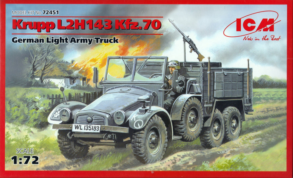 ICM 1/72 Kfz. 70 Mannschaftskraftwagen Krupp L2H143 Light Army Truck (72451)