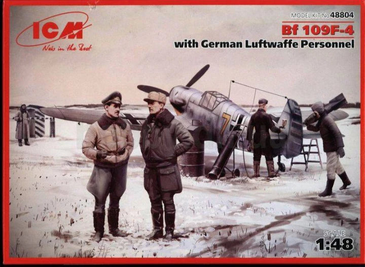 ICM 1/48 Messerschmitt Bf 109F-4 w/German Luftwaffe Personnel (48804)