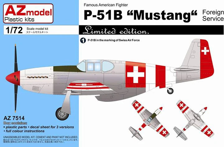 AZmodel 1/72 North American P-51B Mustang Foreign (AZ 7514)