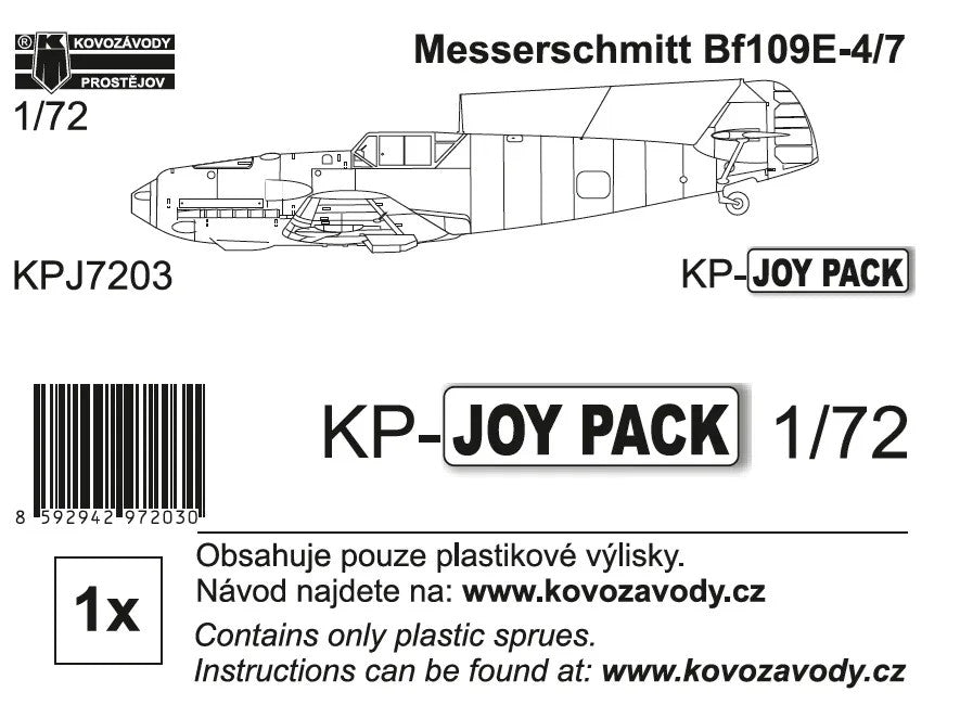 KP Models 1/72 Messerschmitt Bf 109E-4/7 (JOYPACK) (KPJ7203) — New — Aircraft, Military