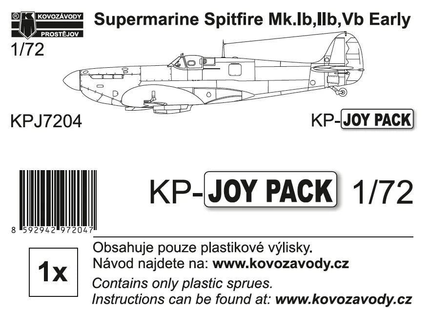 KP Models 1/72 Spitfire Mk.Ib, IIb, Vb Early JOYPACK (KPJ7204) — New — Aircraft, Military