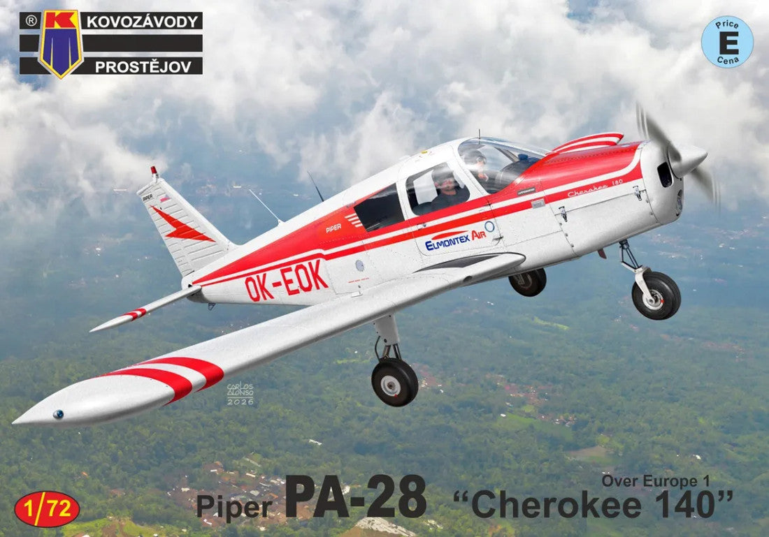 KP Models 1/72 Piper PA-28 "Cherokee 140" Over Europe 1 (KPM0546) — New — Aircraft, Civil Aviation